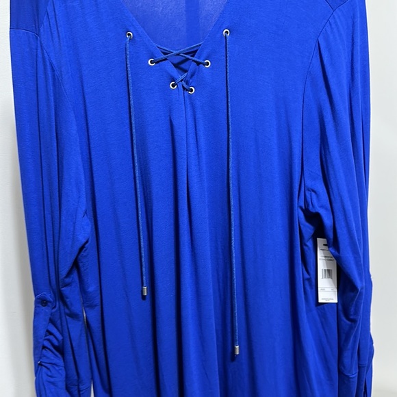 NWT Larry Levine 3X V-Neck Long Sleeve Top. - Picture 8 of 8